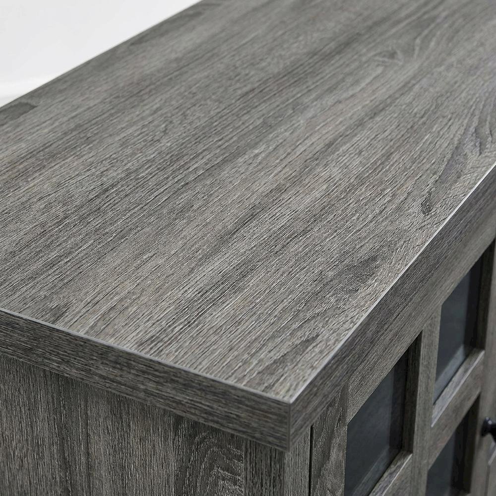 Contemporary Gray TV Stand with 1 Drawer, Storage Cabinets and Shelves