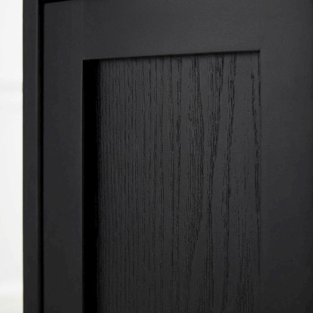 Black Highboy TV Stand with Storage Cabinets and Shelves for 55-Inch TVs