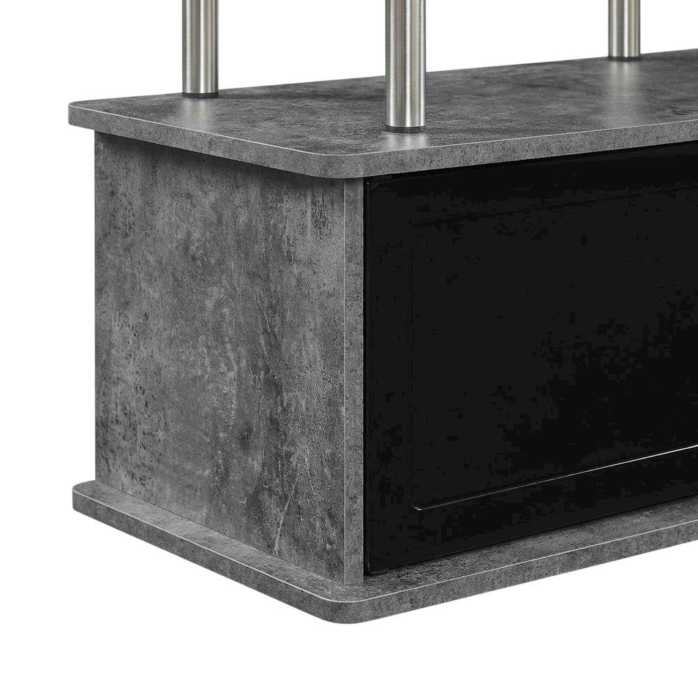 Gray TV Stand with 3 Storage Cabinets and Shelf for Up to 55-Inch TVs
