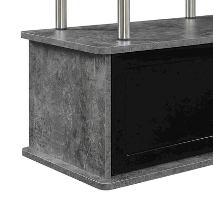 Gray TV Stand with 3 Storage Cabinets and Shelf for Up to 55-Inch TVs