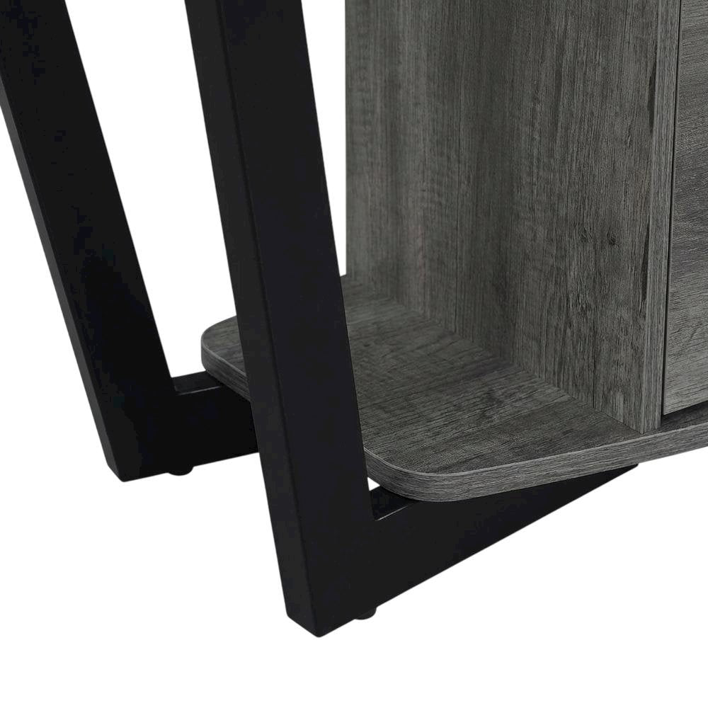 Black Graystone TV Stand for 65-Inch Screens with Shelves and Storage