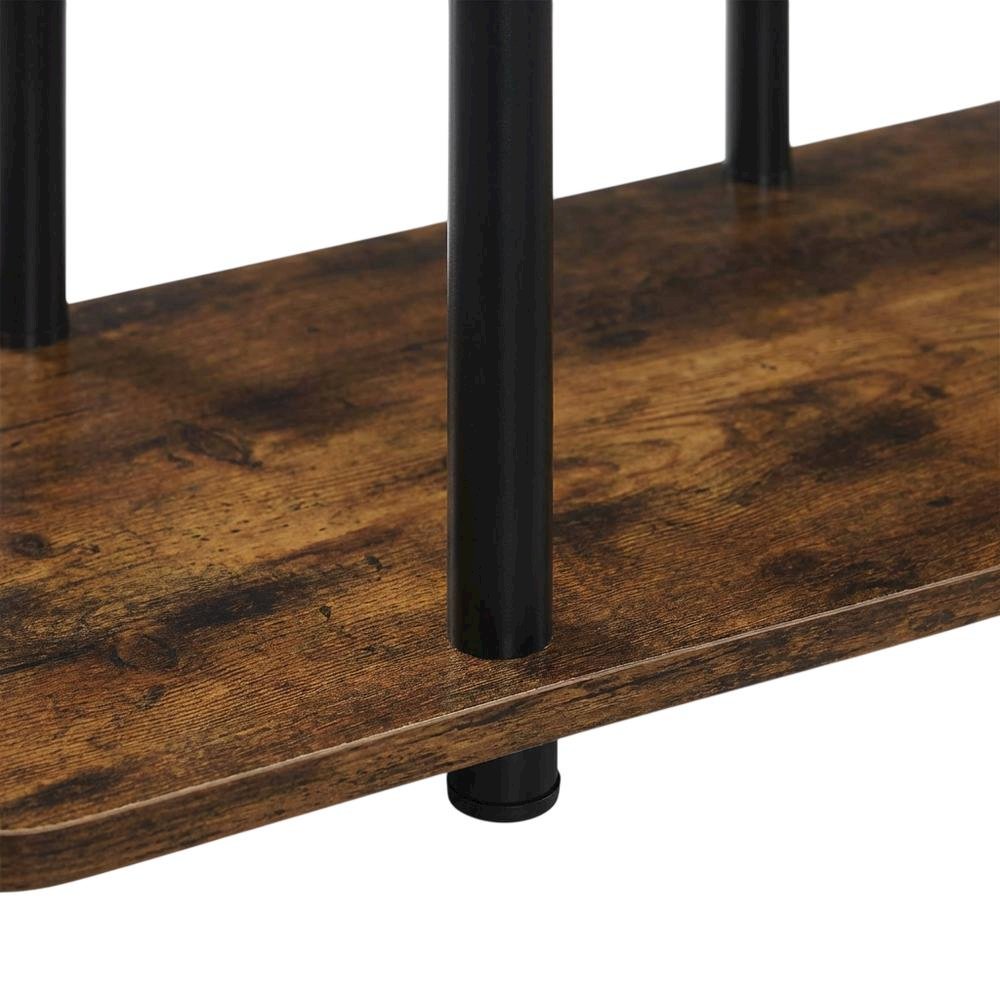 Brown 3-Tier TV Stand for Up to 46-Inch Screens with Storage Shelves