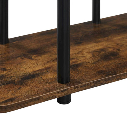 Brown 3-Tier TV Stand for Up to 46-Inch Screens with Storage Shelves