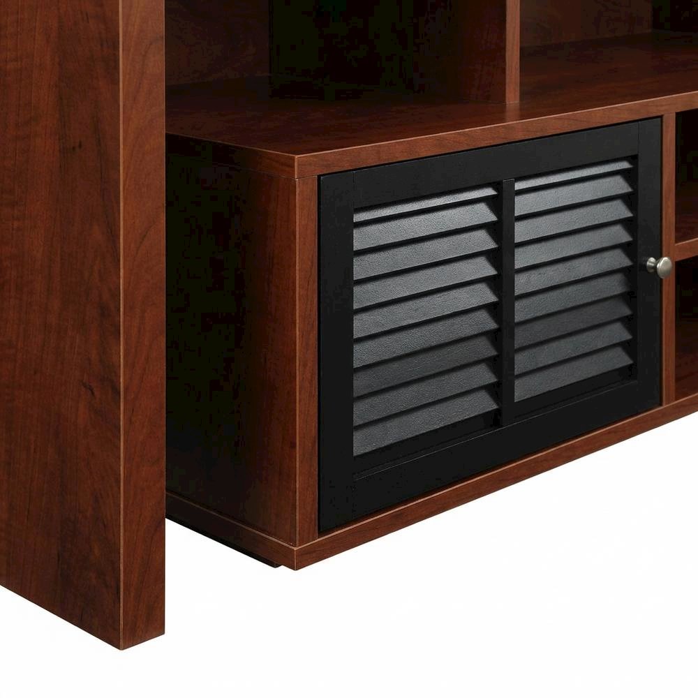 Cherry wood TV stand with melamine veneer and ample storage space