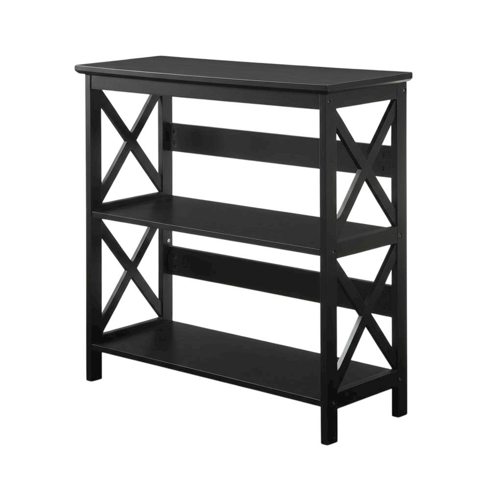 Wooden 3 Tier Bookcase with Non-Lead Base Paint Finish for Storage and Display