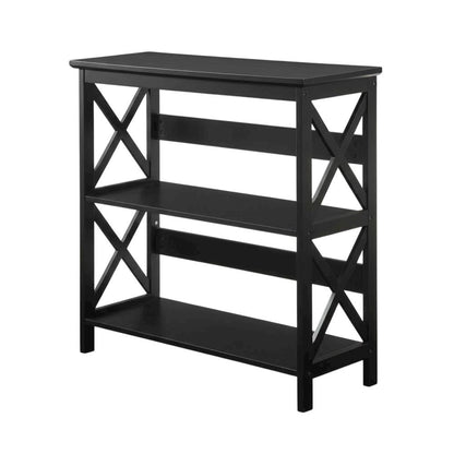 Wooden 3 Tier Bookcase with Non-Lead Base Paint Finish for Storage and Display