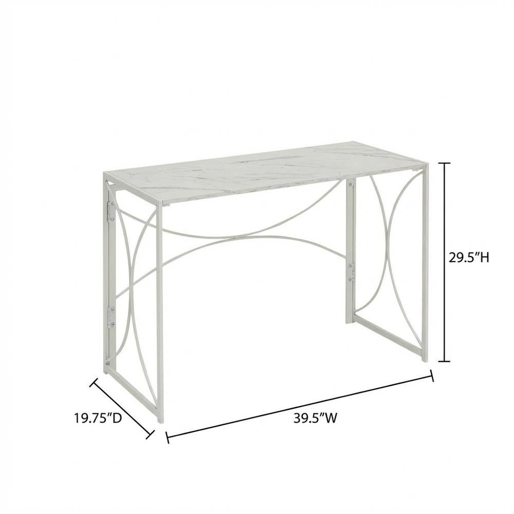 Portable Marble Finish Folding Desk With Compact Design And Strong Build