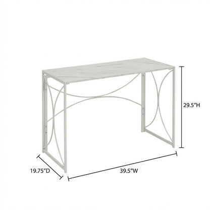 Portable Marble Finish Folding Desk With Compact Design And Strong Build