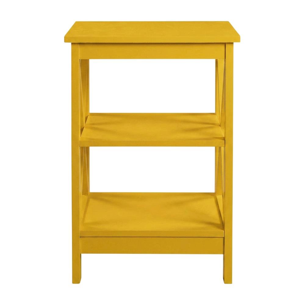 Yellow End Table with Shelves for Coastal-Style Home Decor