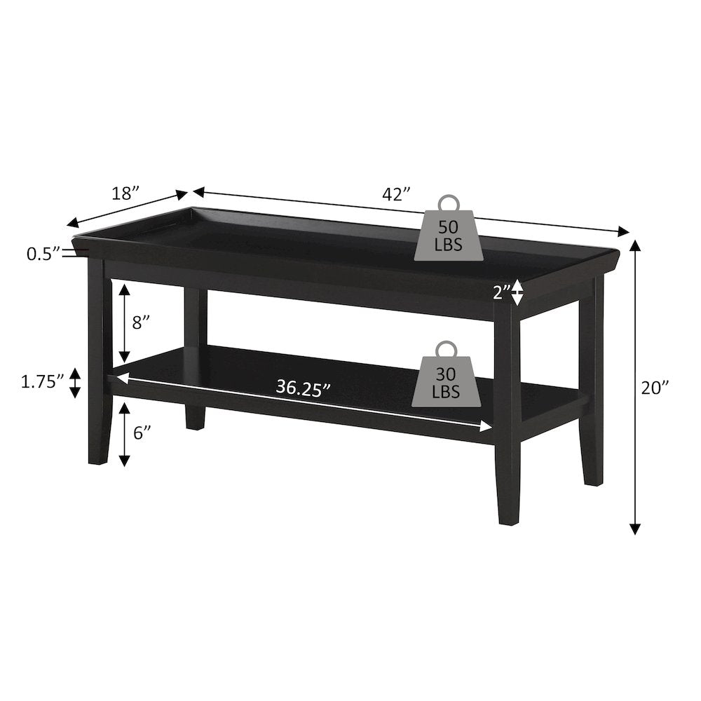 Ledgewood Coffee Table with Shelf