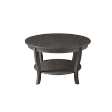 Gray Round Coffee Table with Shelf and Modern Design for Living Room