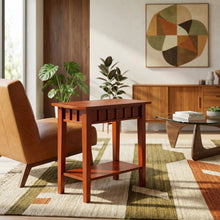 Mahogany End Table with Shelving for Stylish Living Spaces