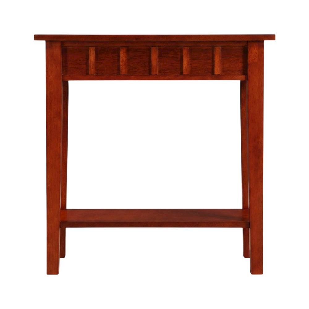 Mahogany End Table with Shelving for Stylish Living Spaces
