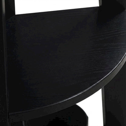 Black 5-Tier Corner Bookcase with Modern Design and Durable MDF Construction
