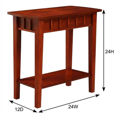 Mahogany End Table with Shelving for Stylish Living Spaces