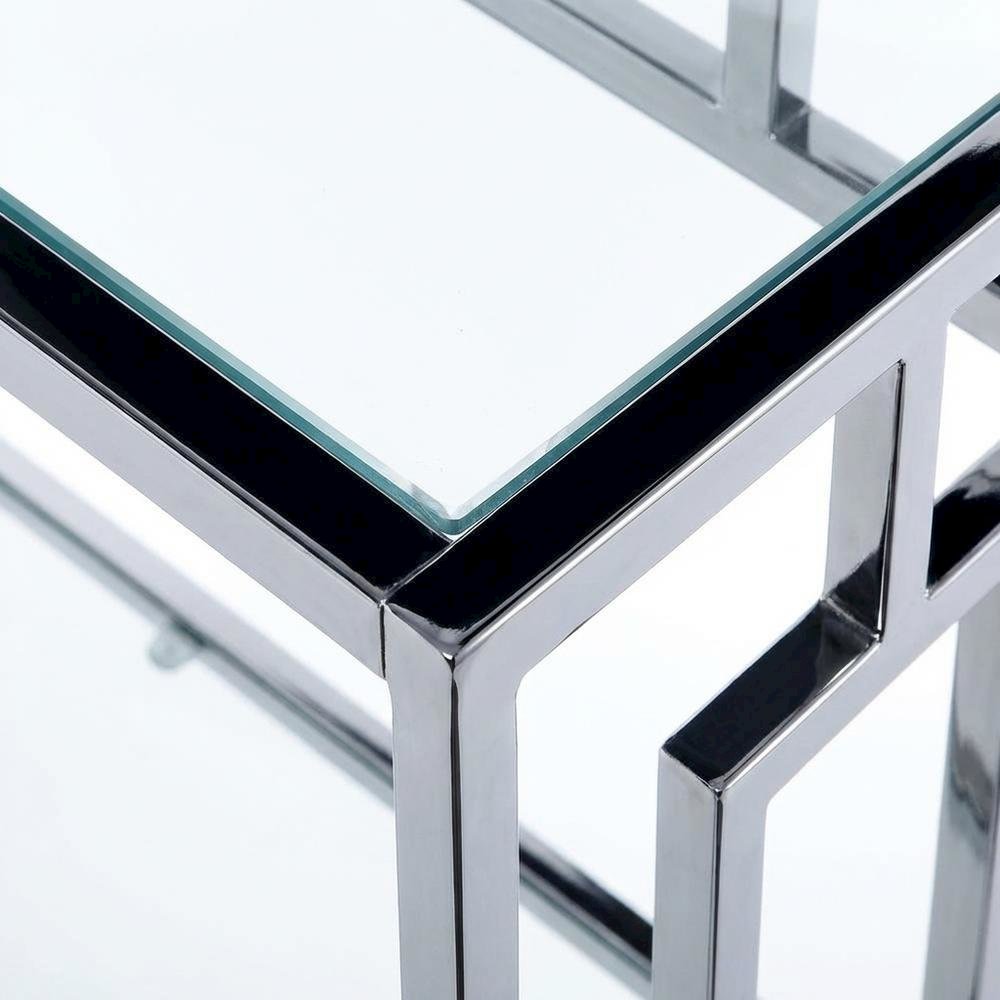 Clear Glass 3-Tier Bookcase with Elegant Glam Design for Modern Decor