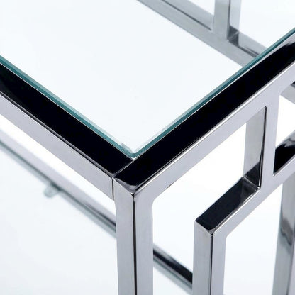 Clear Glass 3-Tier Bookcase with Elegant Glam Design for Modern Decor
