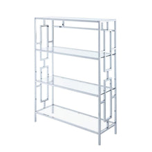 Clear Glass 4-Tier Bookcase with Sleek Contemporary Style