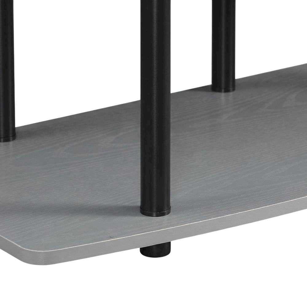 Gray 3-Tier TV Stand for 46-Inch Flat Screens with Particle Board Construction