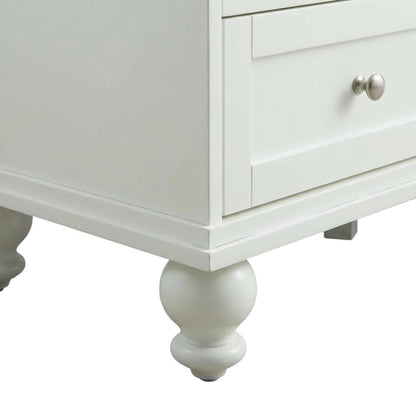 White Solid Wood Pine TV Stand with Ash Veneer and Tempered Glass accents
