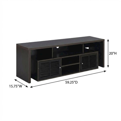 Espresso TV Stand with Bamboo Door and Melamine Veneer Finish for Flat Screens