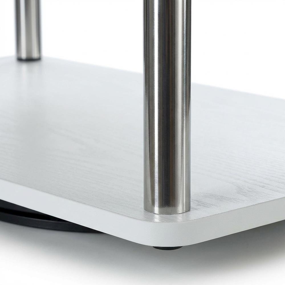 White double tier swivel TV riser, up to 37-inch screens, transitional style