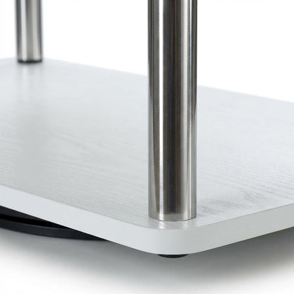 White double tier swivel TV riser, up to 37-inch screens, transitional style