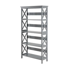 Wooden 5-Tier Bookcase in Rustic Finish with Classic Storage Design