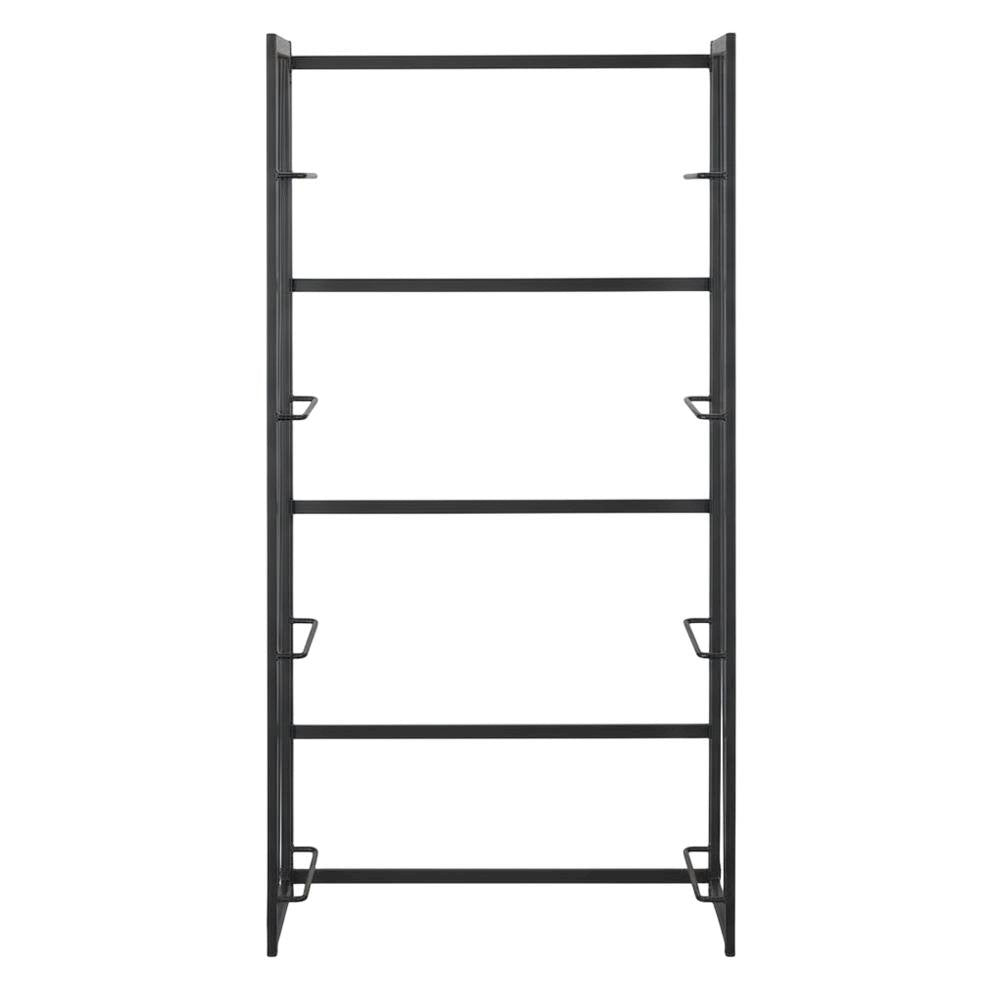 Black Folding 4 Tier Bookshelf with Particle Board and Melamine Finish