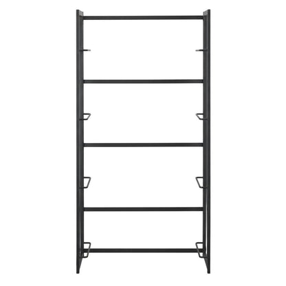 Black Folding 4 Tier Bookshelf with Particle Board and Melamine Finish
