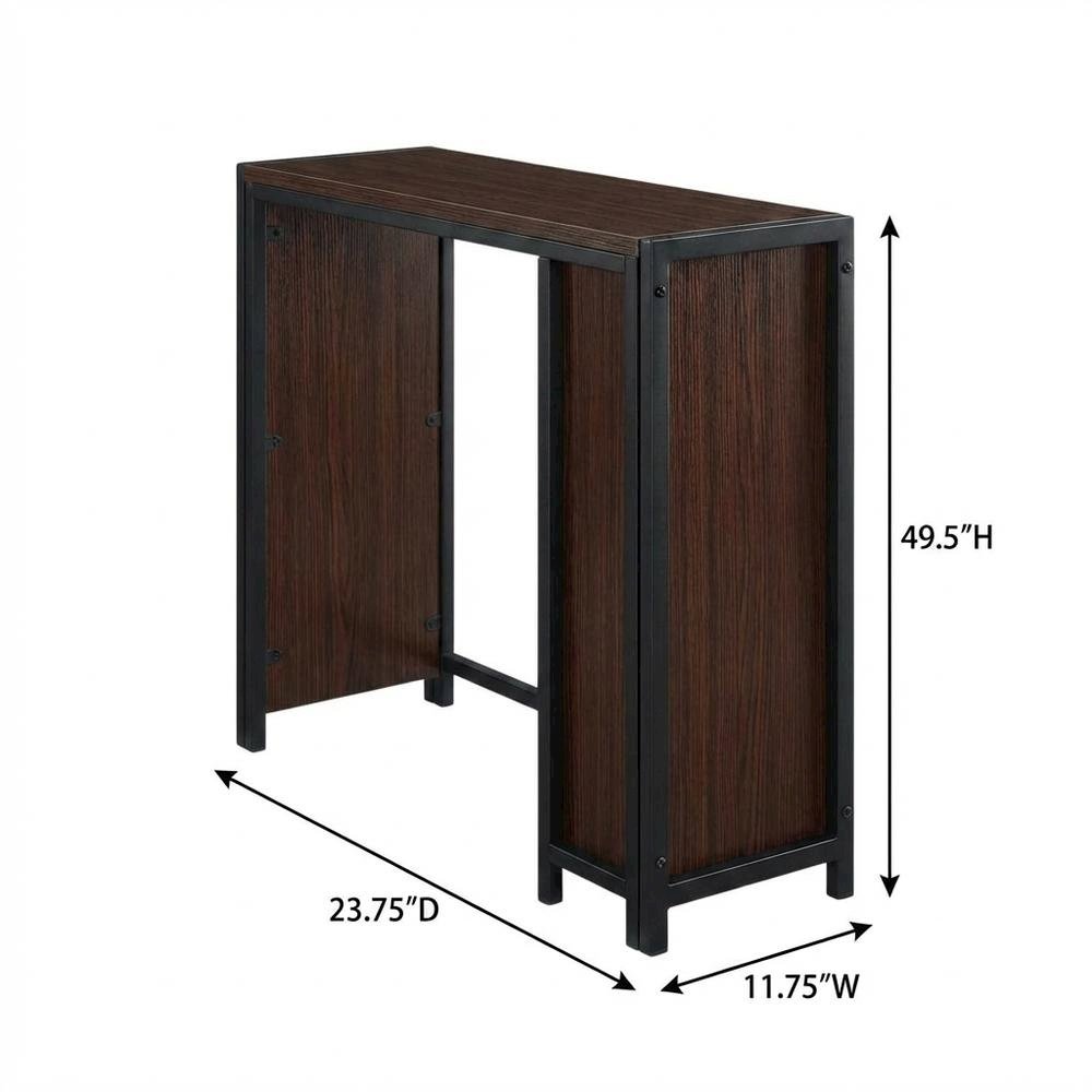 Espresso Folding 4-Tier Bookshelf with Durable Particle Board Construction