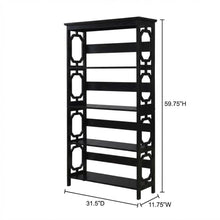 Wooden 5-Tier Bookcase with Sturdy Shelves and Non-Lead Paint Finish