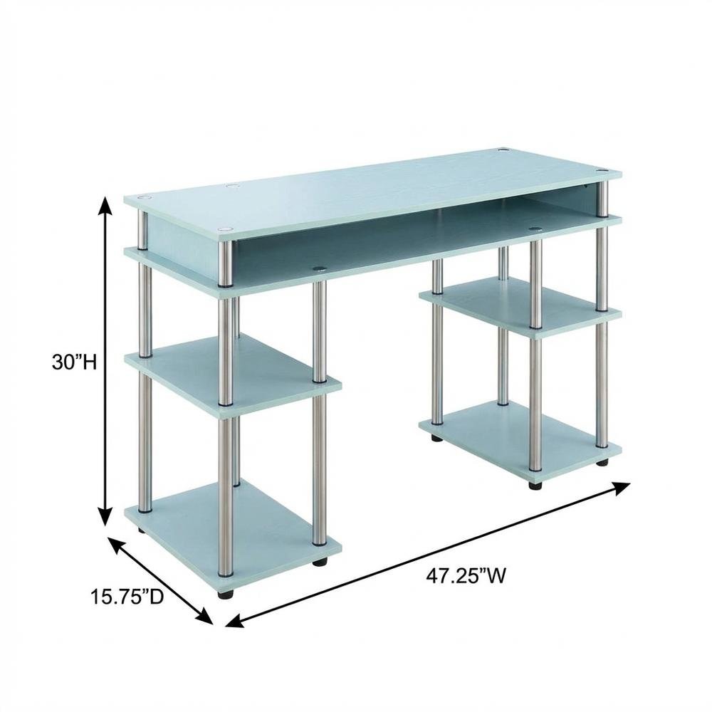 Durable Student Desk With Shelves And Stainless Steel Frame For Study Space