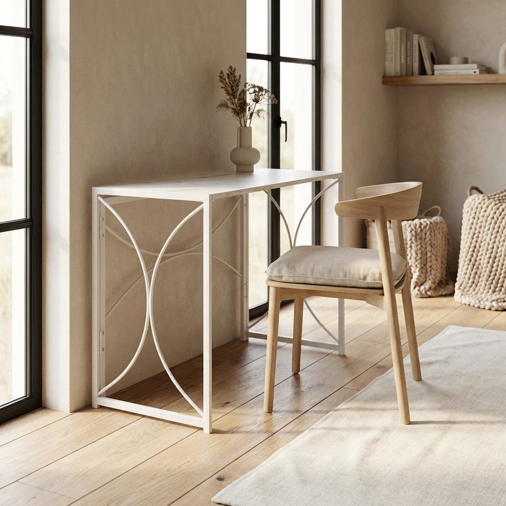Portable Marble Finish Folding Desk With Compact Design And Strong Build