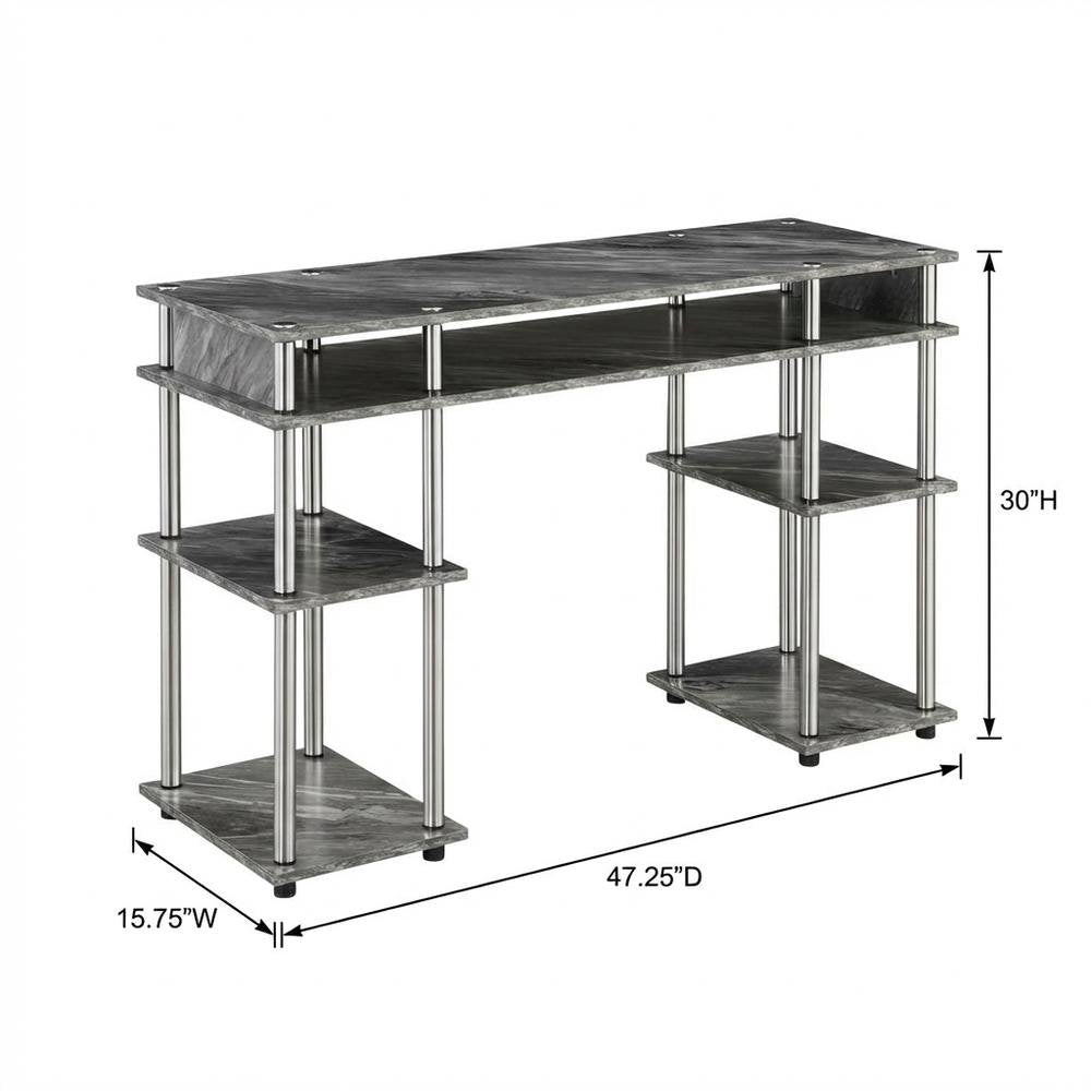 Contemporary Gray Marble Student Desk With Sleek Modern Design