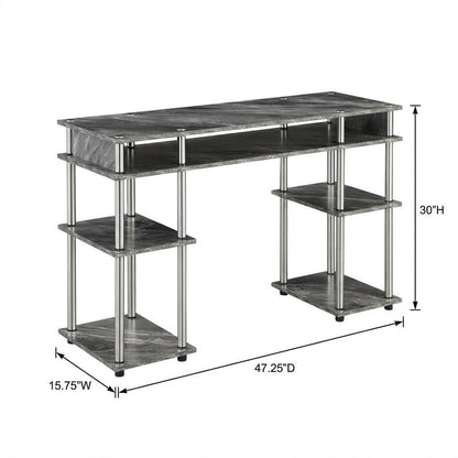 Contemporary Gray Marble Student Desk With Sleek Modern Design