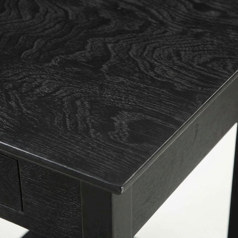 Wooden End Table with Drawer and Shelf for Living Room Use