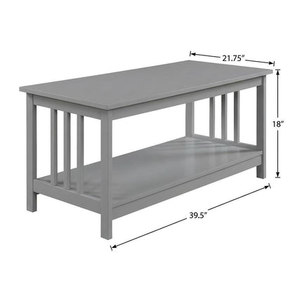 Gray Coffee Table MDF Construction with Sturdy Design and Modern Style