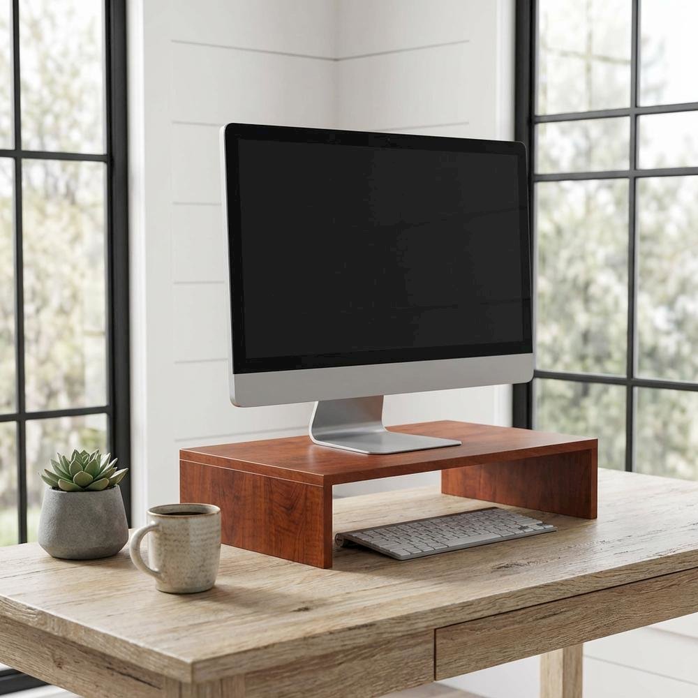 Cherry TV/Monitor Riser for Small Screens up to 26 Inches with Melamine Veneer