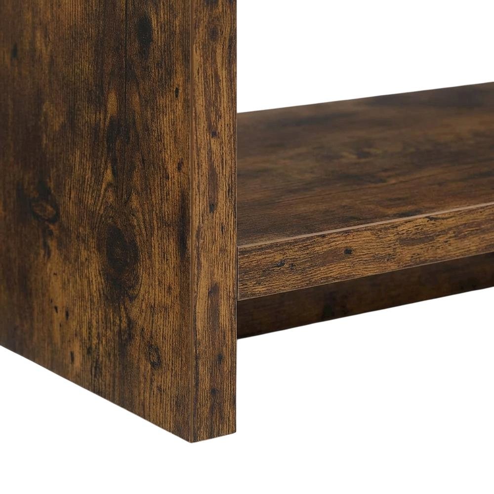 Barnwood TV Stand Console with Shelves and Hollow Core Material