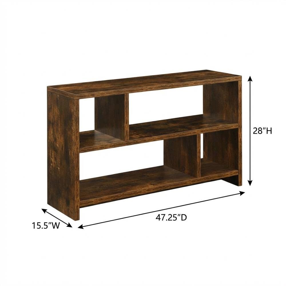 Barnwood TV Stand Console with Shelves and Hollow Core Material