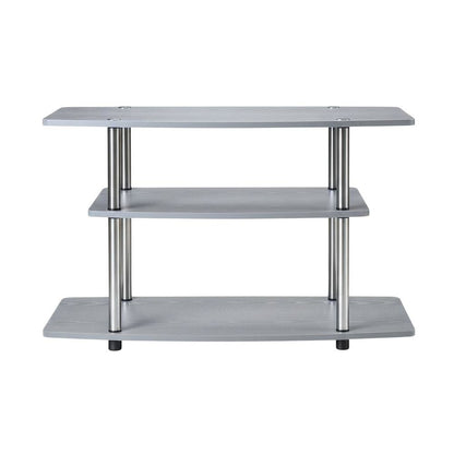 Gray No Tools 3-Tier TV Stand for TVs up to 37 inches, Transitional style