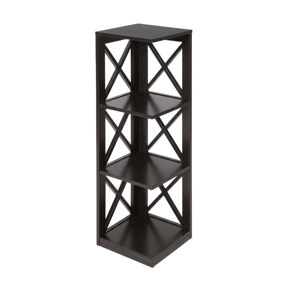 Corner Bookcase in Finish with 3 Tiers, Durable Material