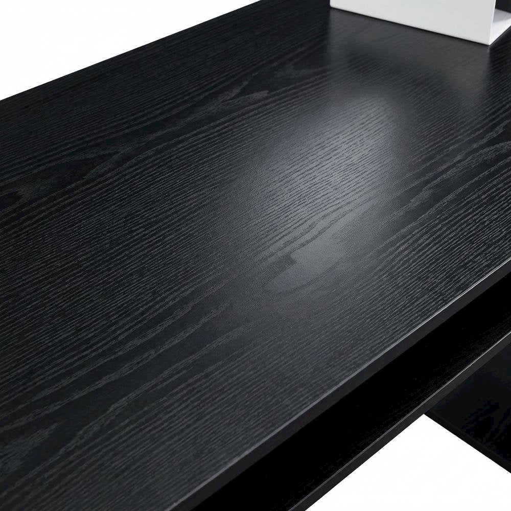 Black Deluxe Student Desk With Shelves And Modern Design