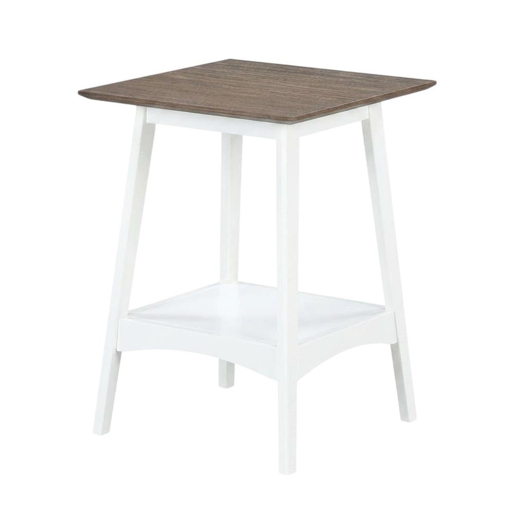 Black End Table with Wooden Top for Living Room and Bedroom Use