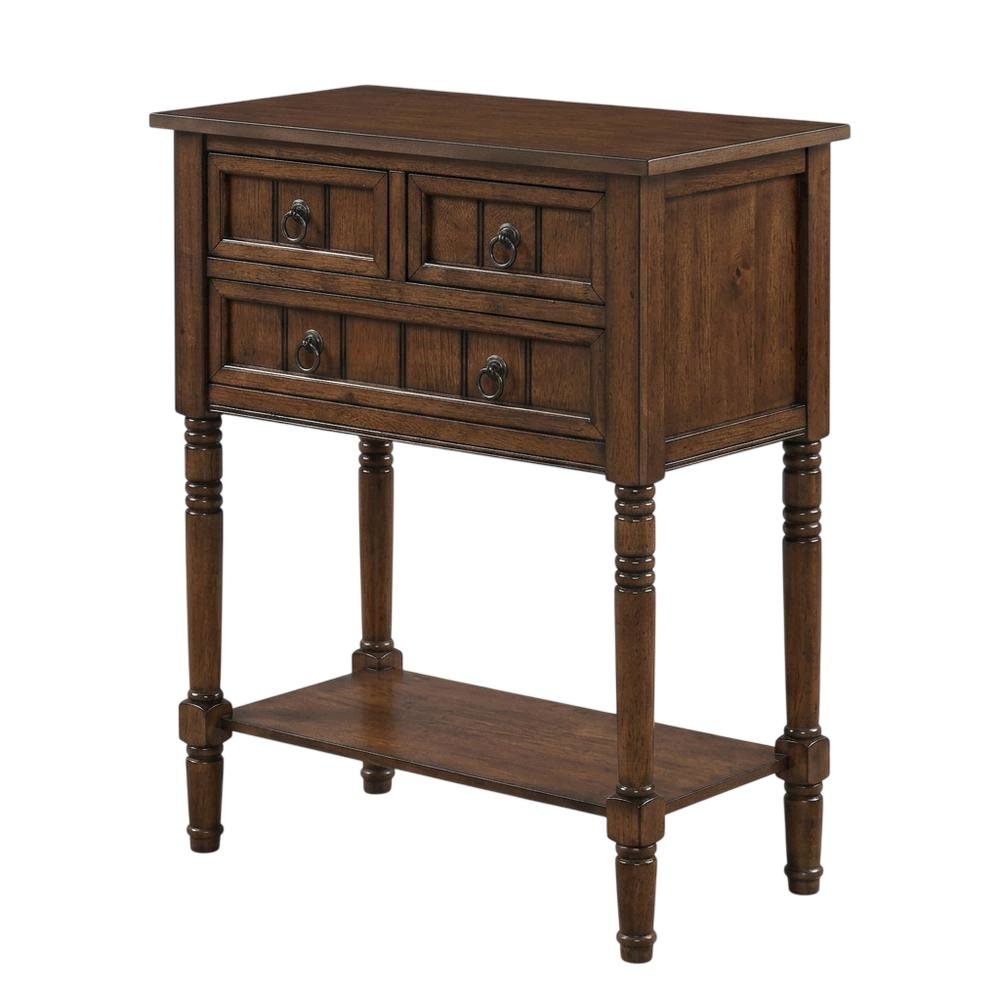 Brown Hall Table, MDF Dark Oak Finish, Slim Entryway Console