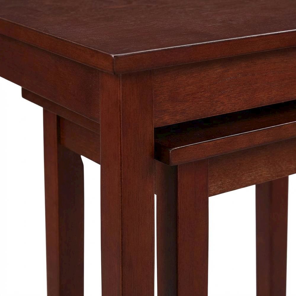 Wood Finish End Tables with Storage Shelves for Living Room and Bedroom