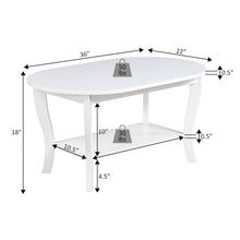 Brown Oval Coffee Table with Lower Shelf for Storage and Stylish Display