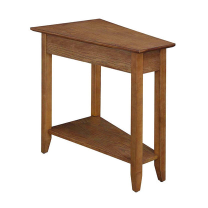 Brown Wedge End Table with Sturdy MDF Construction, Stylish and Practical Design