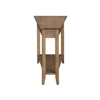Brown Wedge End Table with Sturdy MDF Construction, Stylish and Practical Design